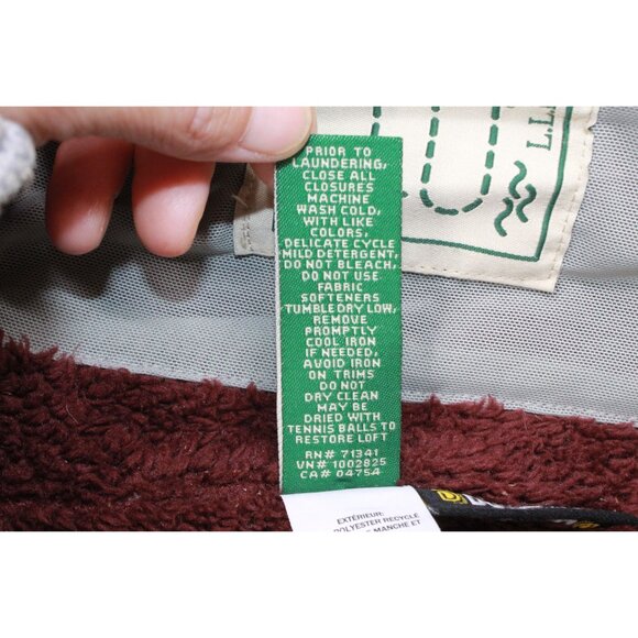 LL Bean Bean's Down Jacket Fleece Lined Colorblock Multicolor Size M 10-12 - Picture 11 of 13